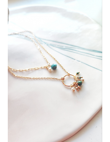 Collier Anneau Chrysoprase le concept de la Pate a emporter 