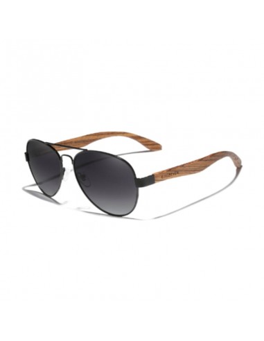 Gafas de sol piloto de madera de zebrano - Unisex Dans la société mordern