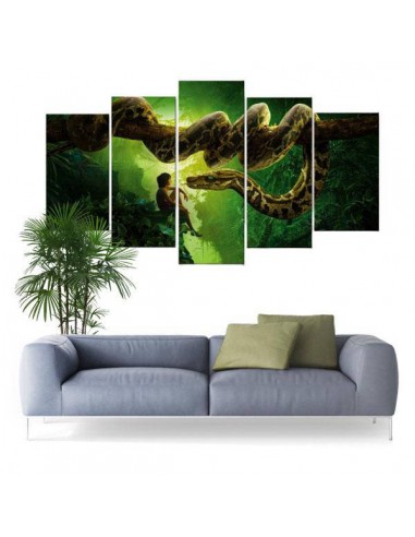 Tableau Serpent Fantasy Jungle en linge