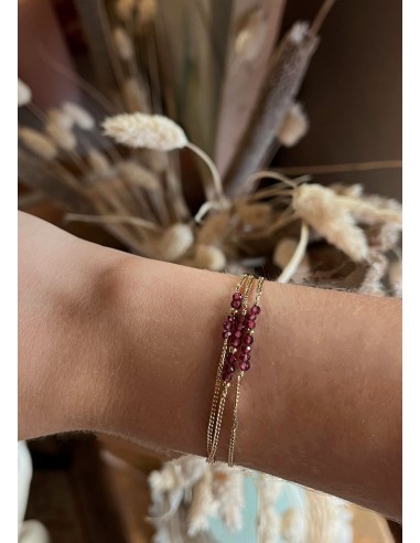 Bracelet Triple Grenat de l' environnement