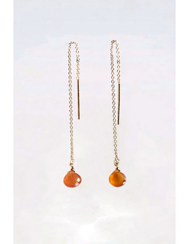 Boucles d'oreilles chaînes gouttes Citrines acheter