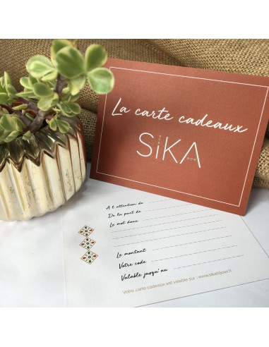 La carte cadeaux SIKA Bijoux Faites des économies