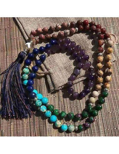 Collier Bracelet Mala énergie positive "7 chakras" de France