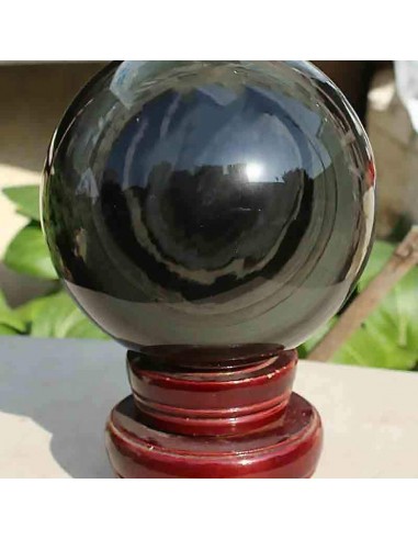 Esfera extremamente rara feita de pedra de obsidiana de olho celestial real la livraison gratuite