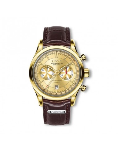 LIGE Chrono Flyback - Montre Homme Casual Bracelet Cuir Marron livraison et retour toujours gratuits