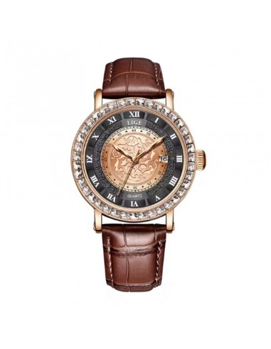 LIGE Sun Dial - Montre Homme Motif Victorien Cuir Marron Profitez des Offres !