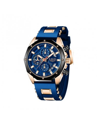 LIGE Ocean Master Blue - Montre Homme Chronographe Sport outlet