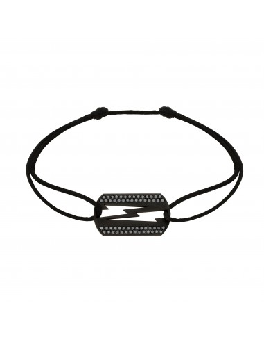 Bracelet cordon Lovetag diamants noirs solde