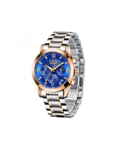 Rebecca Moon Phase Blue and Rose Gold Steel Watch - Women prix