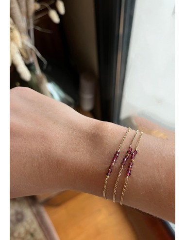 Bracelet Triple Grenat de pas cher