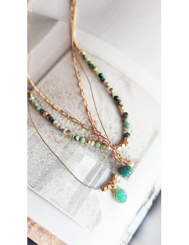 Collier Rivière Turquoises Dans la société mordern